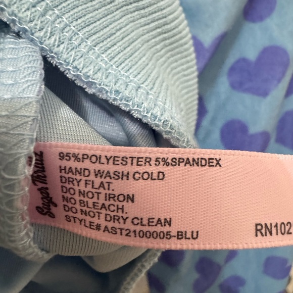 Sugar Thrillz Heart Print Velour Track Suit Size Small - Picture 8 of 8